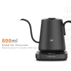 Macnoa MacSpout Kettle 800ml – Barista Precision Gooseneck Coffee Kettle – Durable Stainless Steel, Ideal for Pour Over Brewing