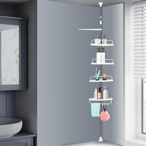 4 Layer Bathroom Corner Telescopic Adjustable Organizer Tower Rack