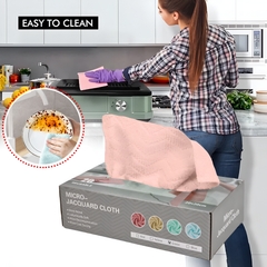 20 Pcs/Box Micro Jacquard Disposable Kitchen Cleaning Cloth, Reusable and Washable Cleaning Wipes