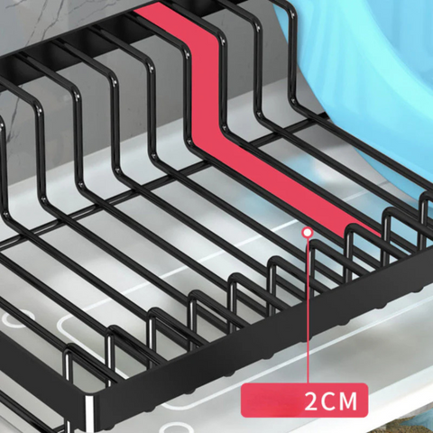 2 Layer Dish Drying Rack with Drain Tray