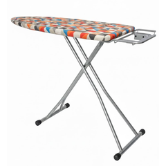 Folding Ironing Board with Iron Rest, Sturdy Steel Frame Telescopic Ironing Table Color Pattern 02