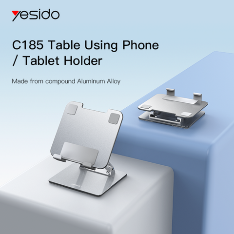 Yesido C185 Adjustable Height Foldable Tablet Holder, Aluminium Alloy Laptop Stand