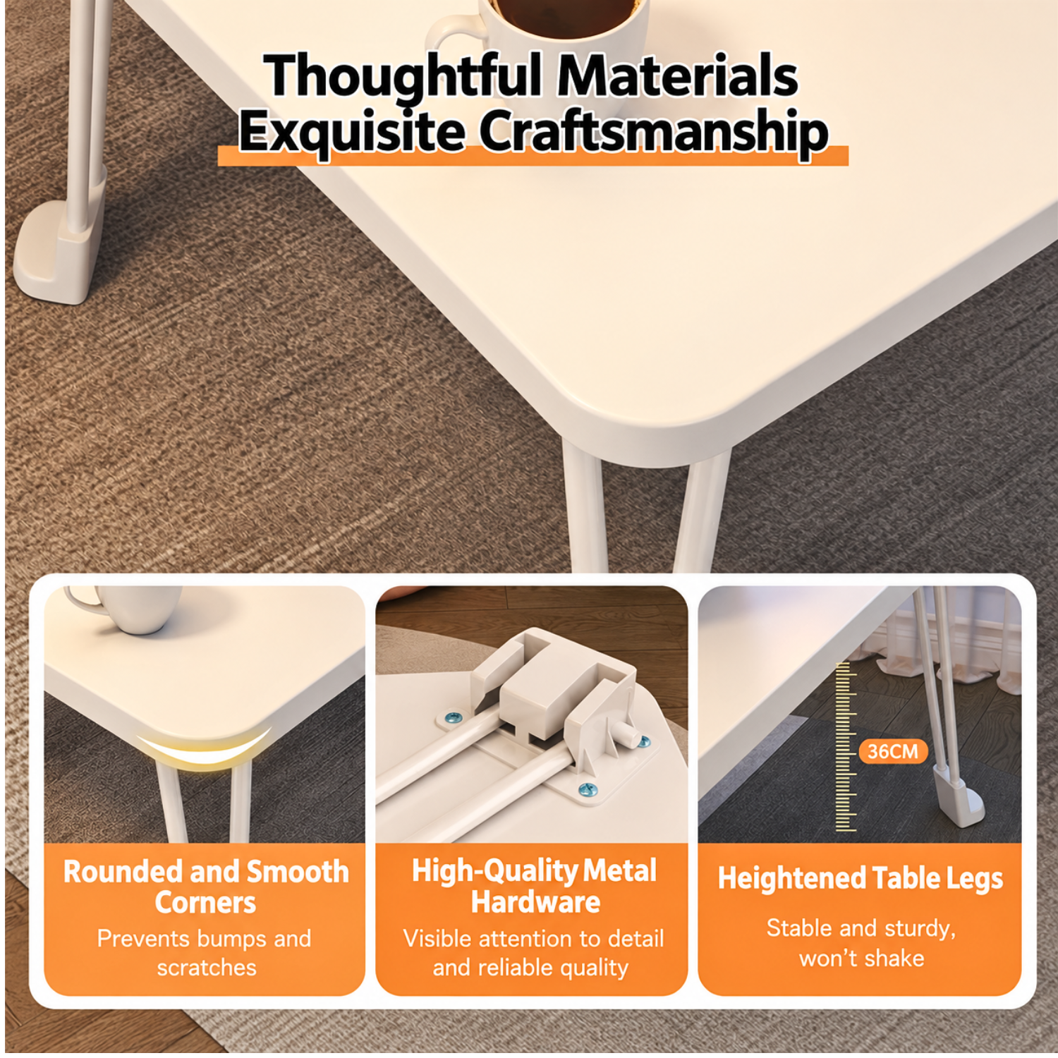 Simple Folding Laptop Table, Portable Study Desk for Bed, Sofa, Reading and Work
