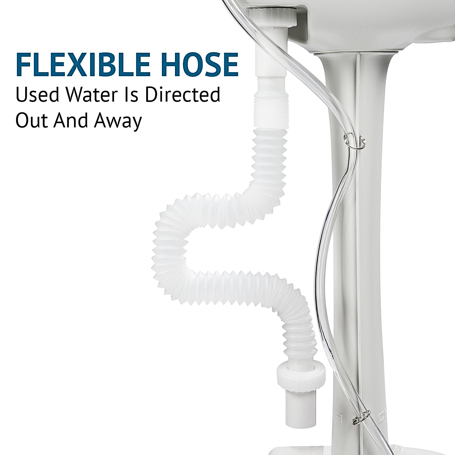 Portable Outdoor Camping Handwash Gooseneck Wash Basin with Foot Press Pump, Soap Dispenser, Faucet & Towel Holder