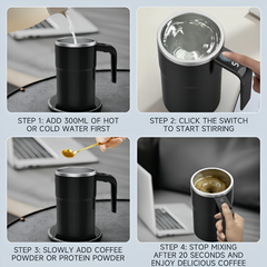 Automatic Magnetic Self-Stirring Mug With Lid Digital Display Rechargeable Mixing Cup