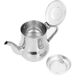 Stainless Steel Tea Pot with Filter, Oil Strainer Storage Container for Home Kitchen