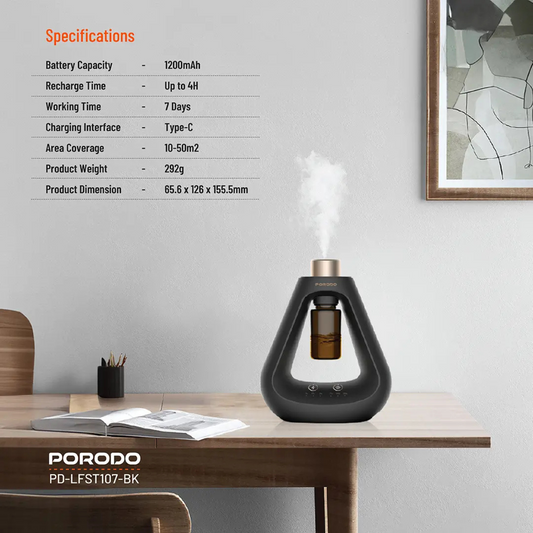 Porodo Lifestyle Aroma Sphere Waterless Diffuser - Hygienic Aroma Diffusion