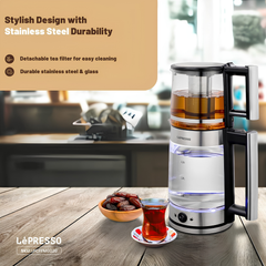 Lepresso 1.8L Turkish Tea Maker with Teapot