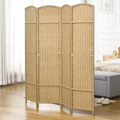 4 Panel Room Divider, Folding Privacy Screen, Freestanding Partition