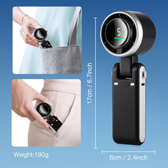 Portable Handheld Mini Fan, USB Rechargeable 5 Speed Personal Folding Fan