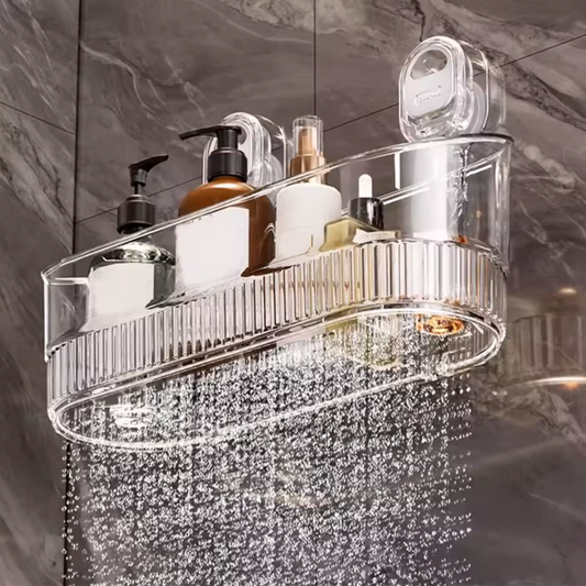 Wall Mounted Suction Type Bathroom Storage Organizer Rack