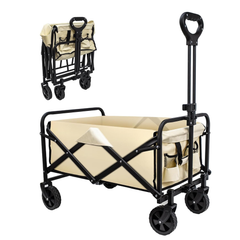 Collapsible Folding Wagon Trolley, 150KG Load Bearing Outdoor Wagon Cart