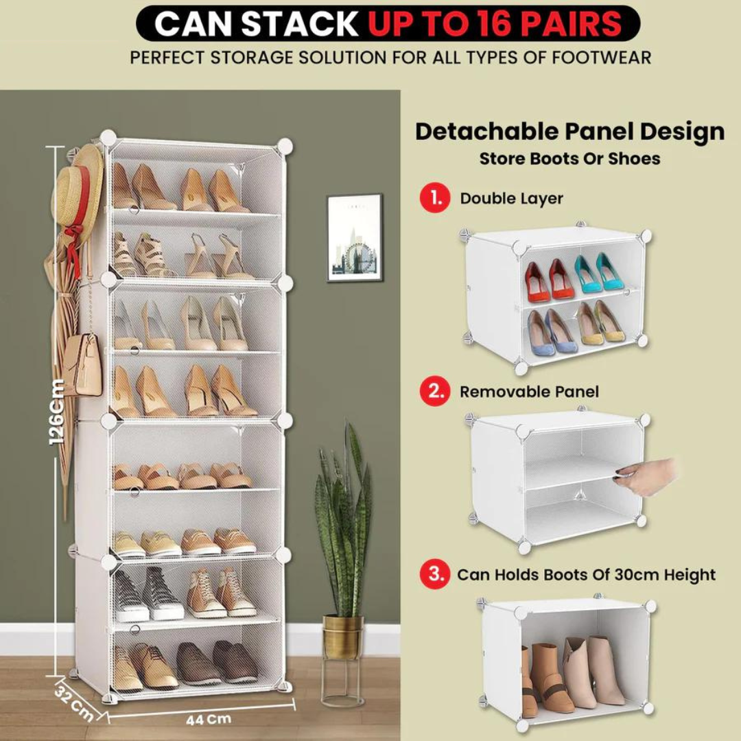 Multi Tier Shoe Rack with Cover Shoe Cabinet with Doors in Qatar Qmax.qa