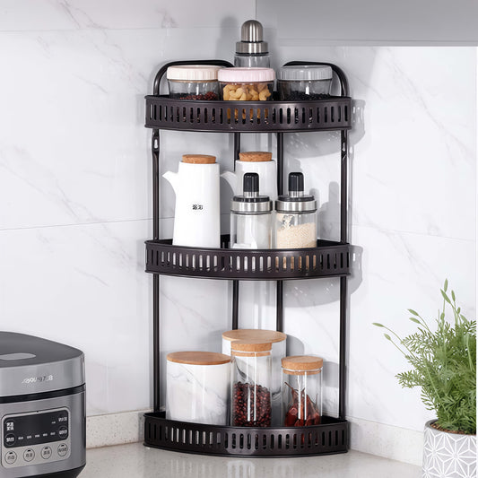 3 Layer Stainless Steel Countertop Corner Rack for Kitchen
