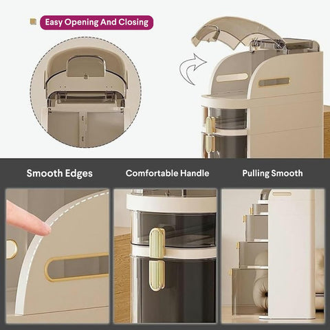 Smart Narrow Gap Tower Bathroom Storage Organizer, Chest of Drawers Fl ...