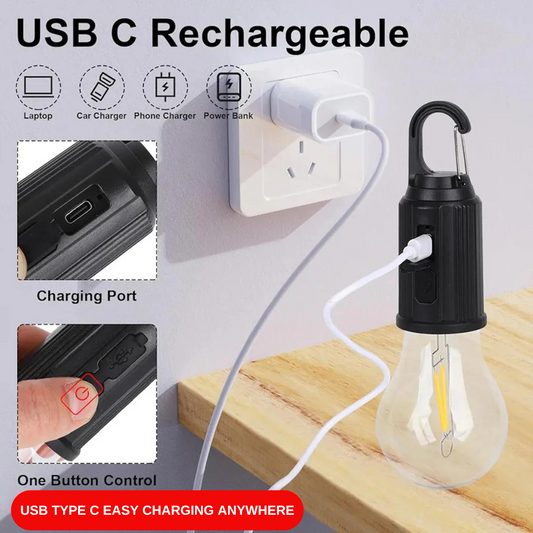 Rechargeable Camping Lantern Bulb with Tent Hanging Hook