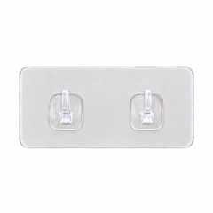Clear Adhesive Double Hook Wall Strips