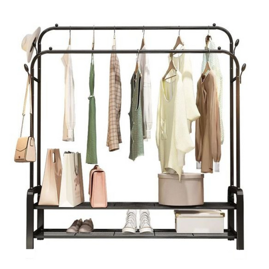 Clothes Organizer Stand - Double Layer Garment Hanger Rack