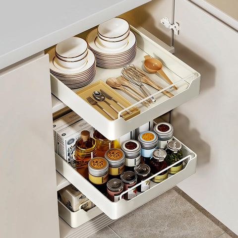 Pull Out Cabinet Organizer, Pull Out Drawer Shelf Dish Drying Rack for Kitchen
