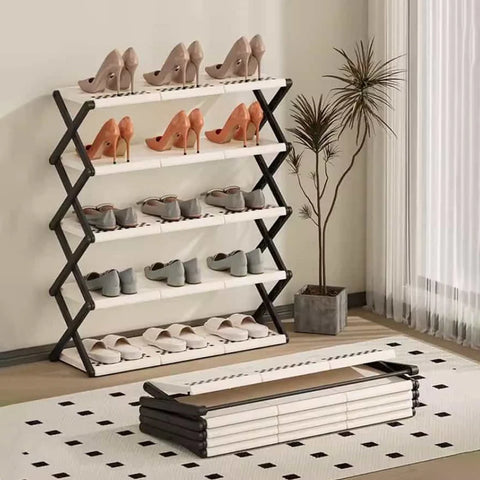 5 Layer Shoe Rack, Foldable Shoe Cabinet for Entryway