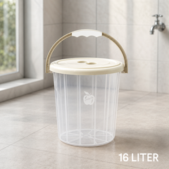 Multi Purpose Transparent Plastic Bucket with Lid and Handle