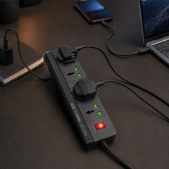 Heatz ZC618 3000W Power Extension with USB Multi Ports and 3 Meter Cord Wire