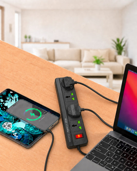 Heatz ZC618 3000W Power Extension with USB Multi Ports and 3 Meter Cord Wire