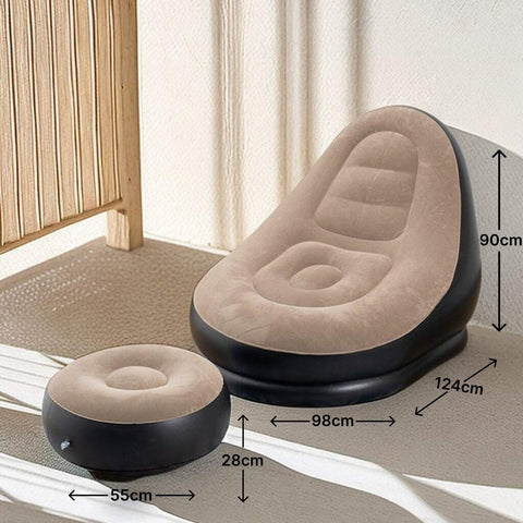 Inflatable Air Sofa Lounge Chair with Footrest