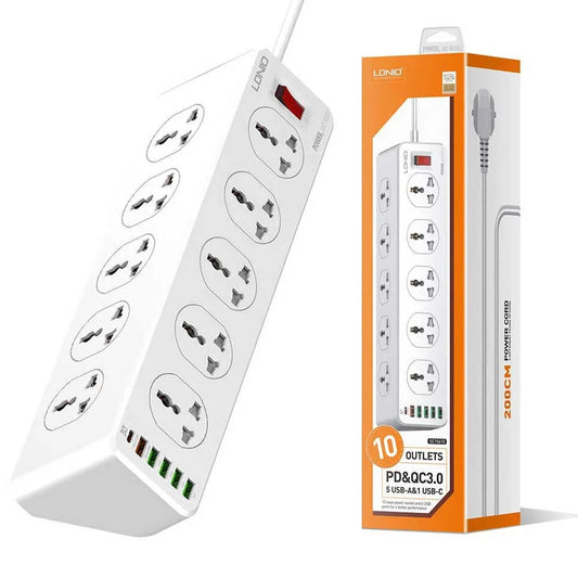 كابل تمديد - LDNIO Power Strip SC10610 30W PD Port