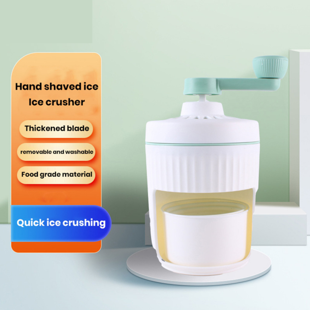 Manual ice shaver with crushed ice