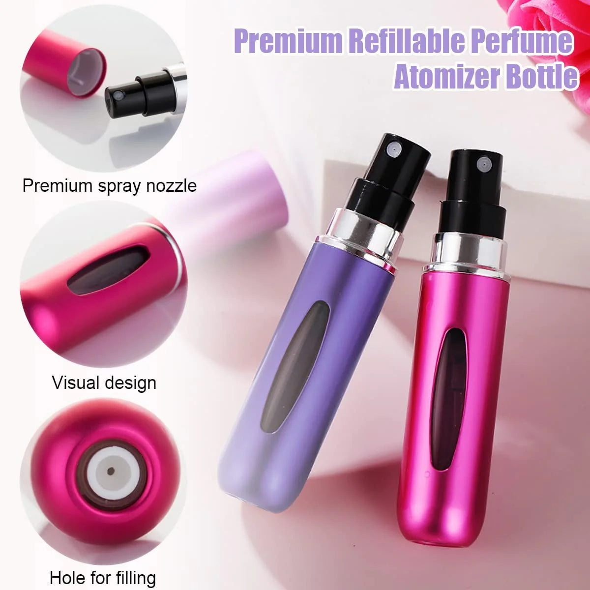 Perfume Refill Bottle - Mini Pocket Size Perfume Atomizer Dispenser