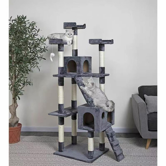 Indoor Cat Tree House, 5 Level Cat Climbing Tower