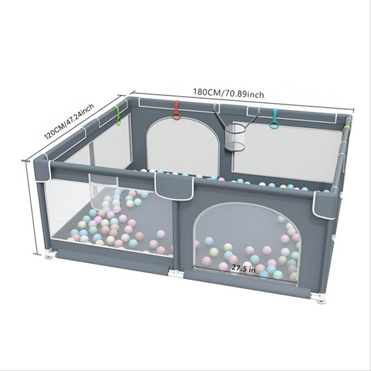 Playpen | 120 x 180 cm | With Balls and Handle Pulleys