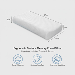 Orthopedic Memory Foam Medical Pillow, Cervical Contour Support Memory Foam Pillow 50 x 30 cm