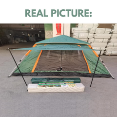 2.1 x 2.1 Meter Automatic Camping Tent with Sun Shade Canopy – Family Size for 3-4 Person