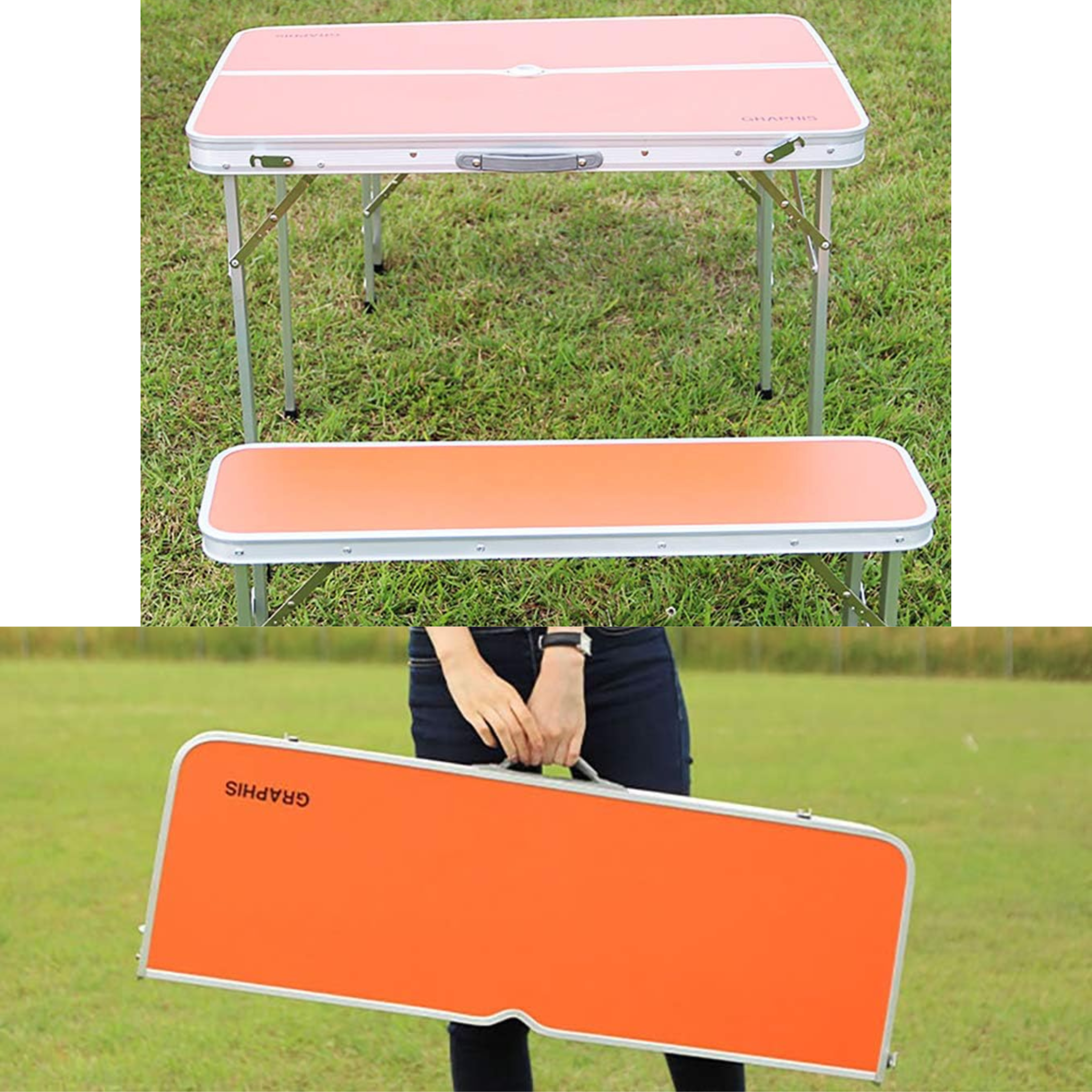 Portable Outdoor Camping Folding Aluminium Picnic Table with Chairs