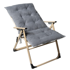 Folding Beach Chair with 5 Level Backrest Adjustment, Removable Cushion and Foot Rest