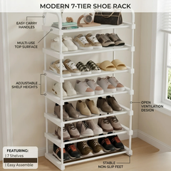7 Tier Simple Vertical Shoe Rack