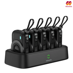 Moxedo 5x 10000mAh Wireless Charging Power Banks with Charging Dock Station, Built-in Cables, USB C Fast Charging and Digital Display