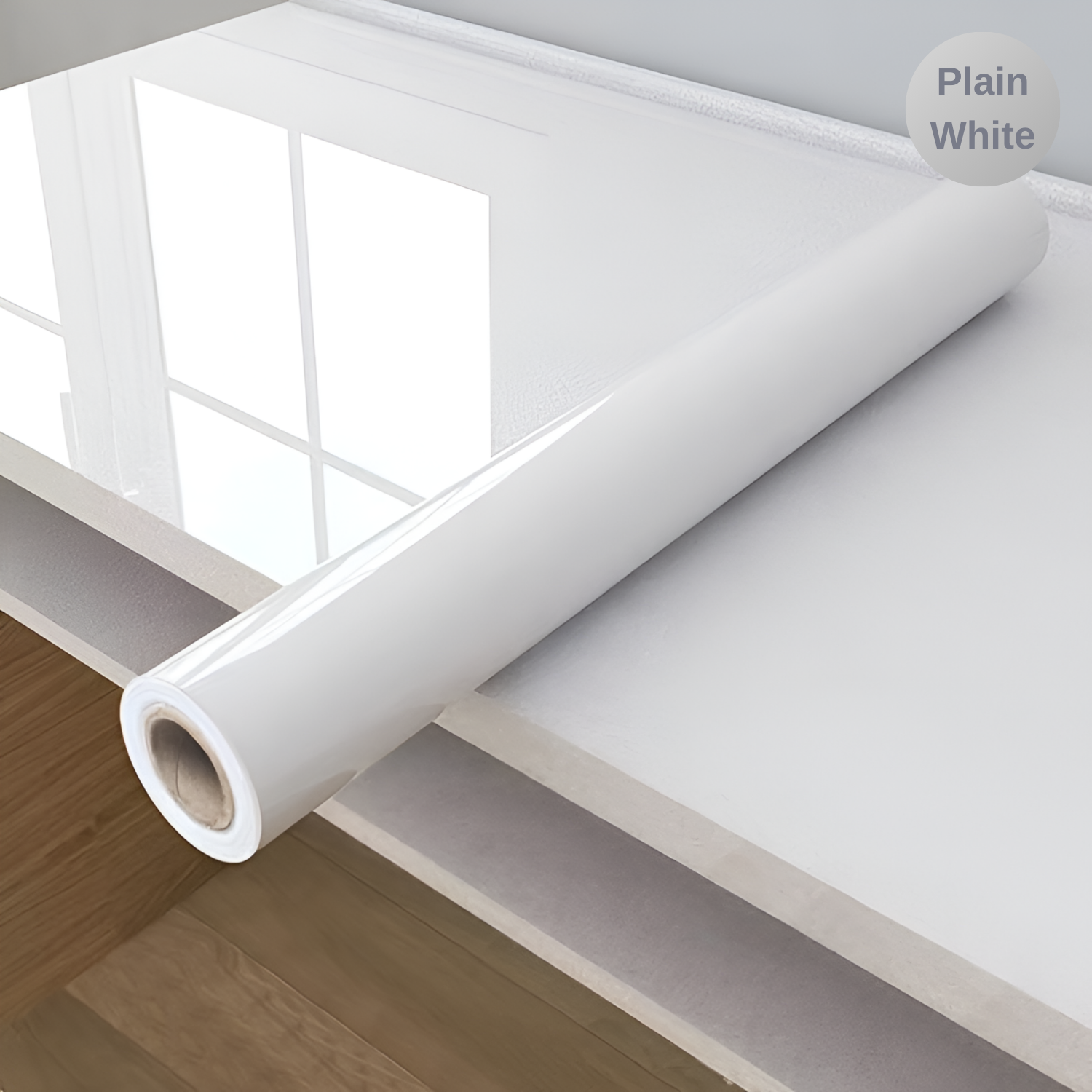 Waterproof Non-slip Self-Adhesive Marble Pattern Kitchen Wallpaper Sticker Plain White