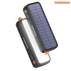 Porodo Solar Powered 20000mAh Power Bank with Multi Mode Flashlight