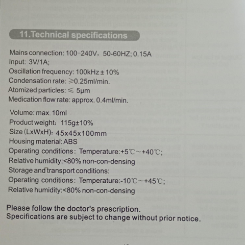 Portable Handheld Mesh Nebulizer