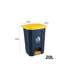 Large Capacity Garbage Bin Trash Can with Lid & Foot Pedal 20 Liter