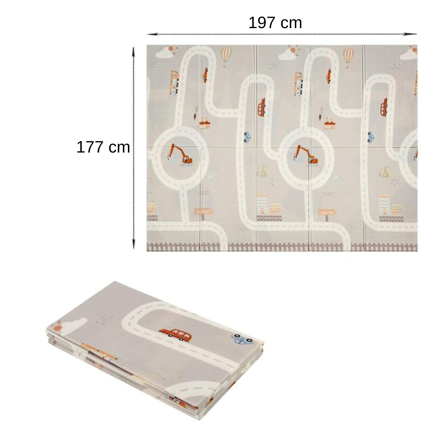 Baby Play Mat, Folding Baby Crawling Two Sided Play Mat Playmat - O