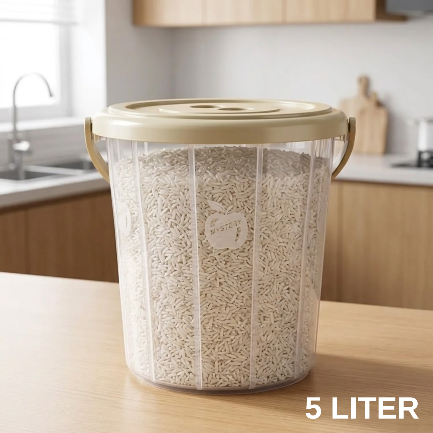 Multi Purpose Transparent Plastic Bucket with Lid and Handle 5 Liter