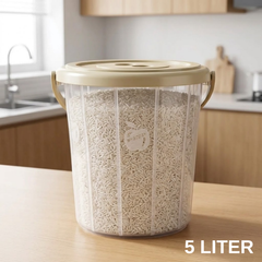 Multi Purpose Transparent Plastic Bucket with Lid and Handle 5 Liter