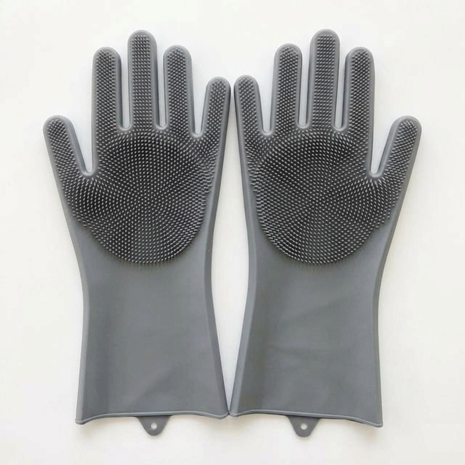 Dish Washing Silicone Scrub Gloves Grey