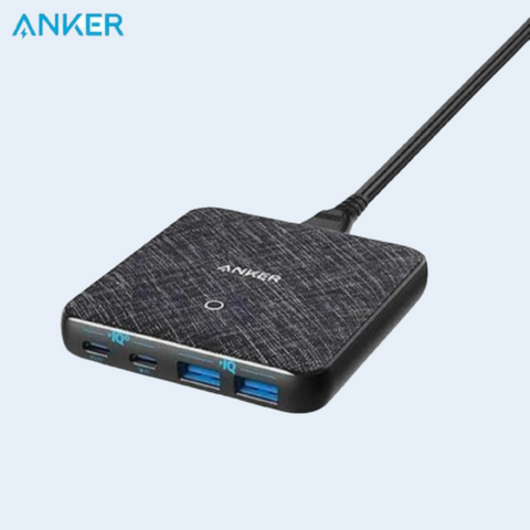 شاحن Anker PowerPort Atom III Slim (4 منافذ) 63 وات 2PD + 2 IQ - أسود 