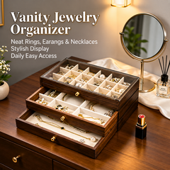 Three Layer Wooden Design Jewelry Organizer Drawer Box