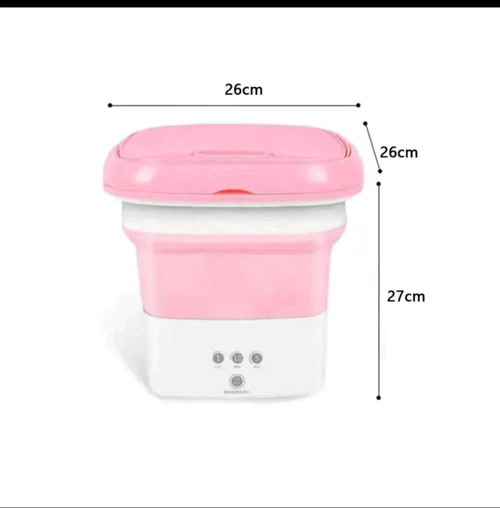 Product dimensions of a portable mini foldable washing machine